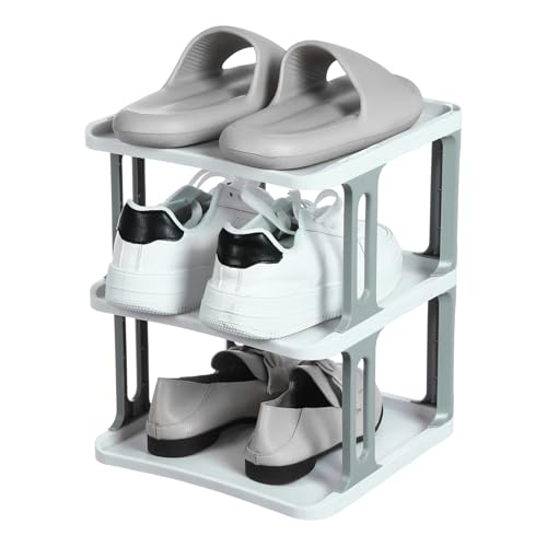 Porte-chaussures vertical empilable réglable 3 étages pour petit espace - 2