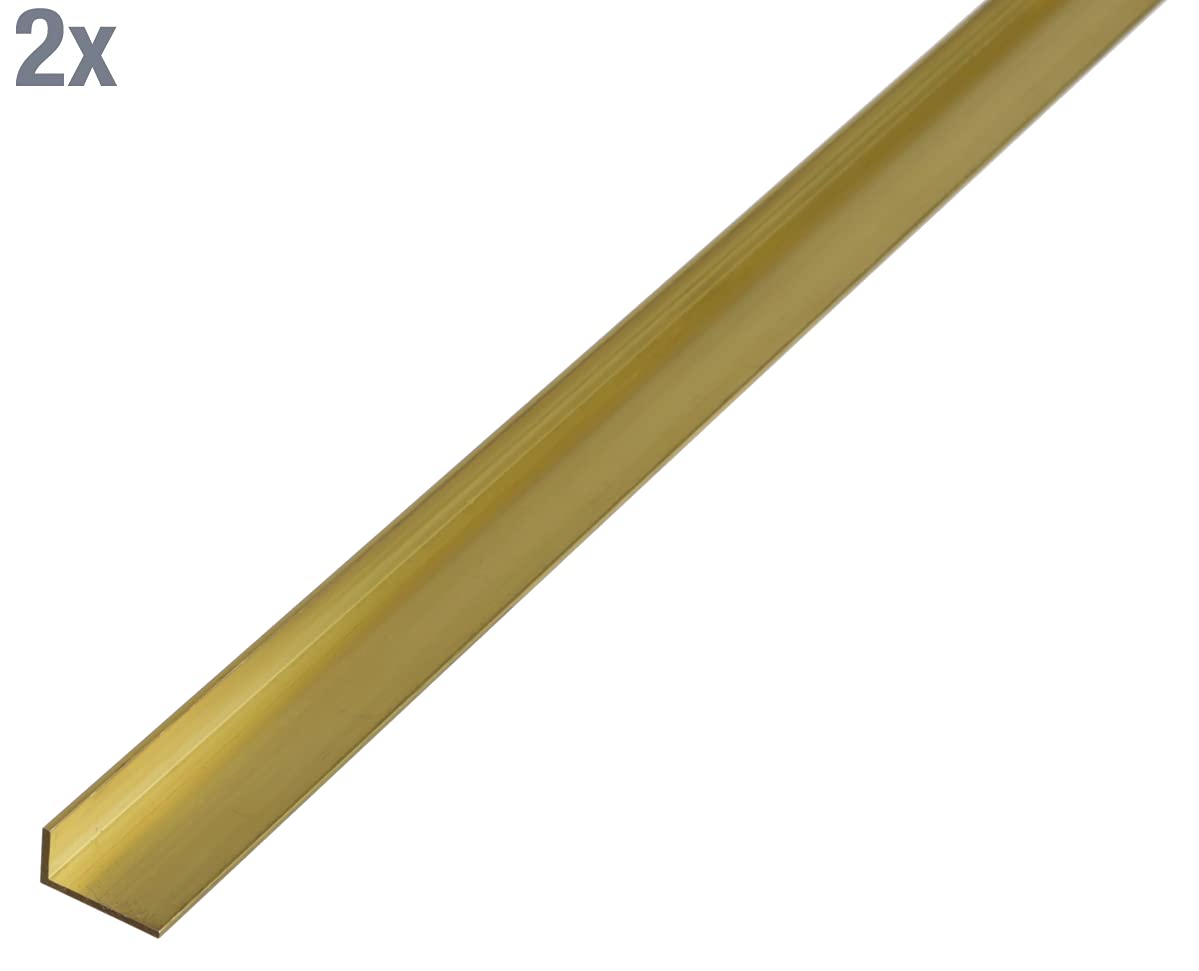 Alberts 497569 Winkelprofil | Messing | 1000 x 20 x 15 mm | 2er Set