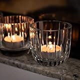 T.4 Lotus Bougeoir en cristal découpé à la main pour décoration d'intérieur, décoration de table et occasions spéciales – Fabriqué à la main en Europe