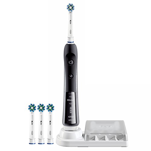 Oral-B BLACK 7000 Electric Toothbrush Bundle with Cross Action Replacement Brush Head, 3 Count