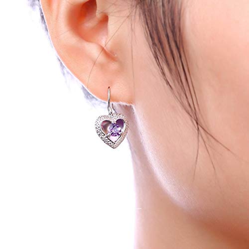 Boucles d'oreilles améthyste naturelle cœur pour votre quotidien