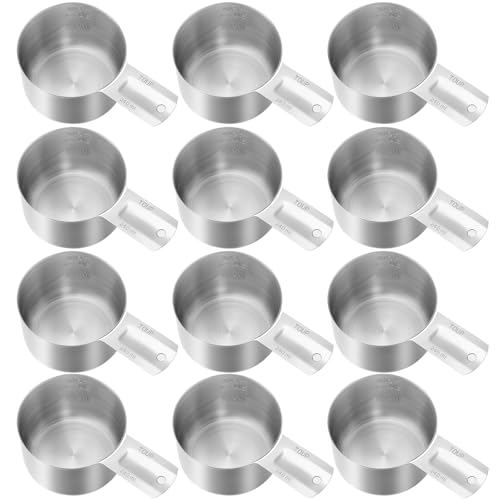Set de 12 vasos medidores de acero inoxidable 1 taza miniatura 1