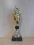 Fanshop Lünen Pokal Pokale Kegeln Kegler (Gr. 24,5cm) - (Gold) - Turnier - Trophäe - Figur - mit Gravur - (A326)