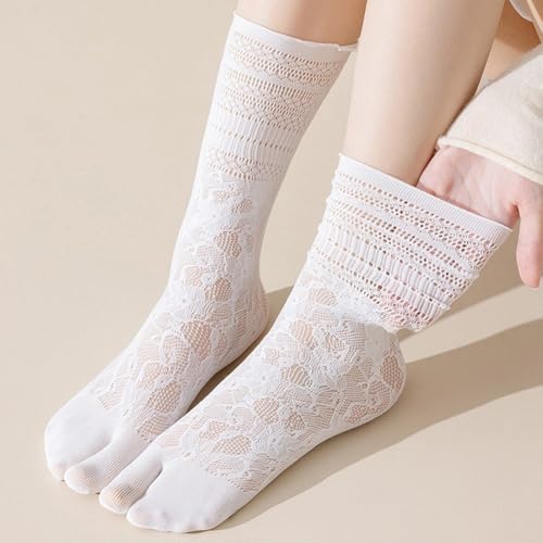 Women Lace Split Two Toe Sock Japanese Tabi Flip Flops Sandal Socks Ruffle Frilly Sports Casual Socks4
