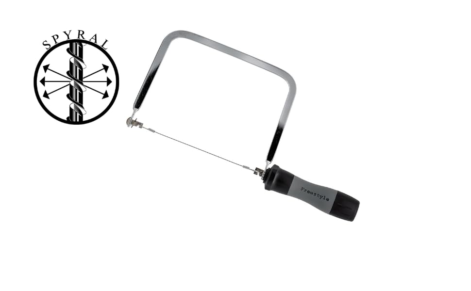 FreeStyle Coping Saw with the 360° Spyral tooth that cuts in all directions - 5 Spyral Blades Included