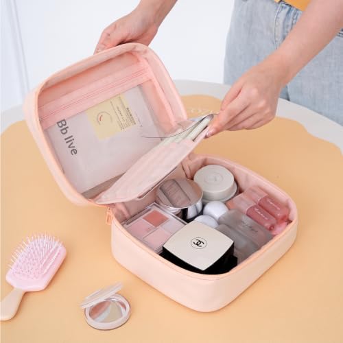 Image of WEMOL Travel Fashion Cosmetic Organizer Bag, Quilted - Blush Pink