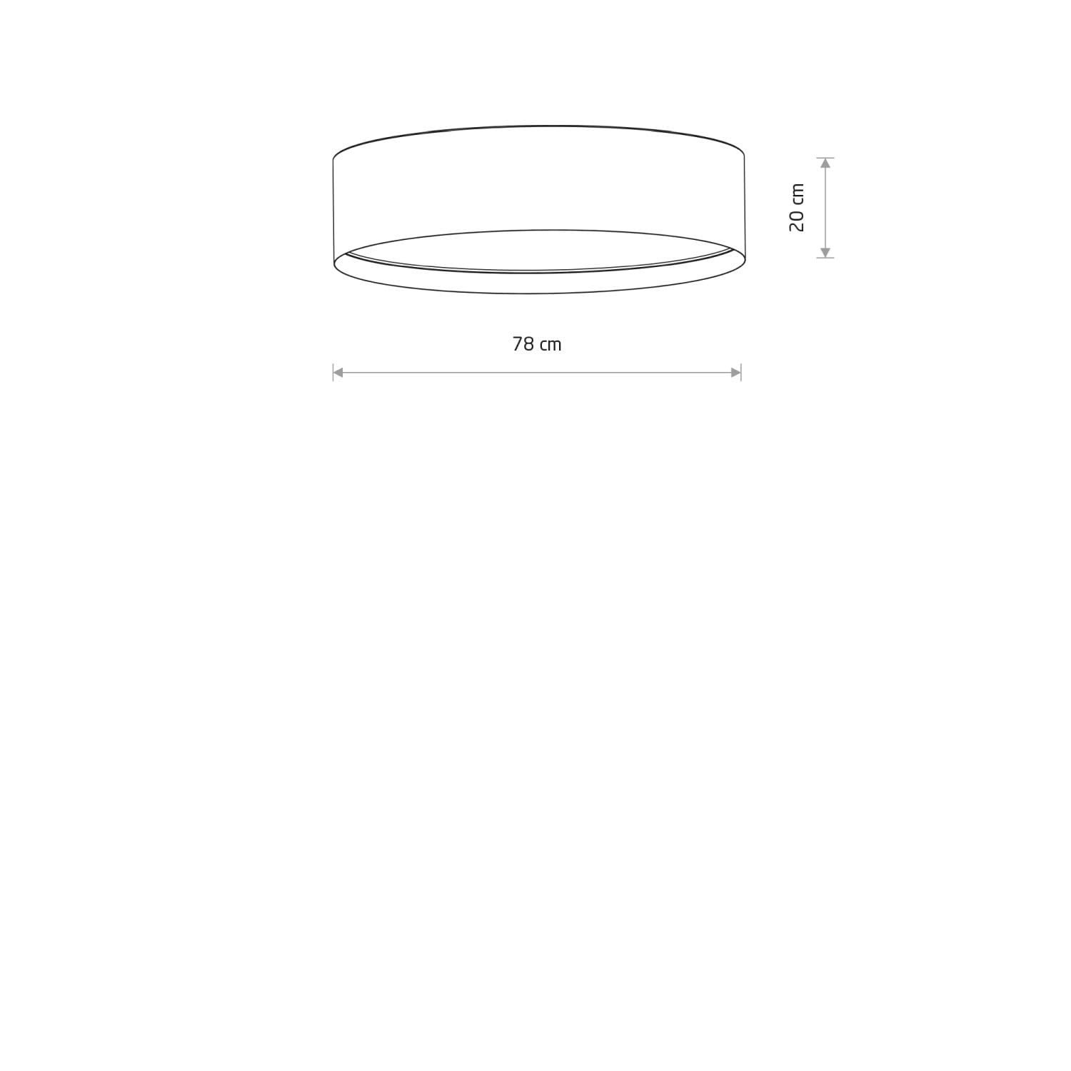 Licht-Erlebnisse Deckenleuchte Stoff Grau Modern Wohnzimmer Schlafzimmer E27 rund gemütlich B:75 cm Stofflampe Deckenlampe