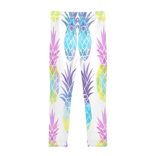 Bolaz Toddler Girls Leggings Printed Yoga Pants Leggings Blue Purple Pineapple for Kids2
