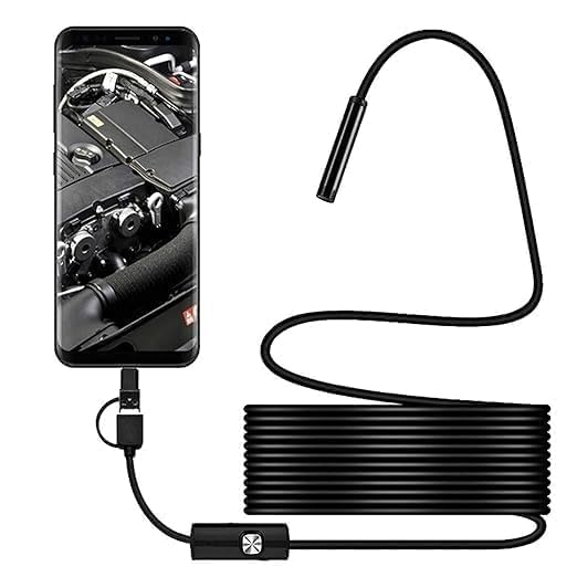 Image of SECURINNOV 2MP HD 2M Endoscope Camera Waterproof IP67 Inspection Snake Camera with 6 Adjustable LEDs | 3-in-1 USB | Type-C | Micro-USB Borescope for Android Smartphones | Laptop & PC (2M Endoscop)