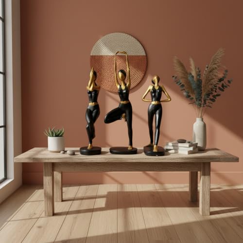 Image of Xtore Graceful Trio Yoga Sculptures for Desk, Shelf & Studio Decor