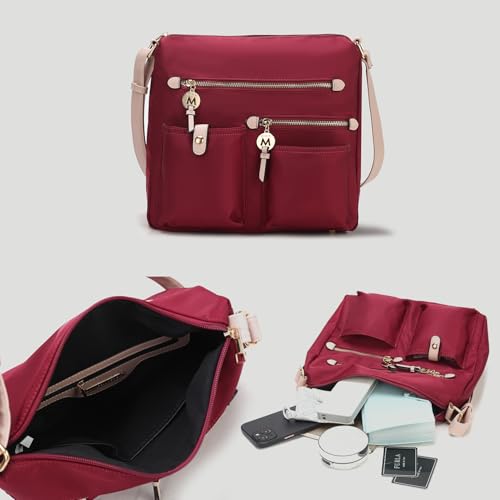 MKF Collection Crossbody Bag for Women, Nylon PocketBook Handbag Shoulder Bag Zipper Purse By Mia K 6