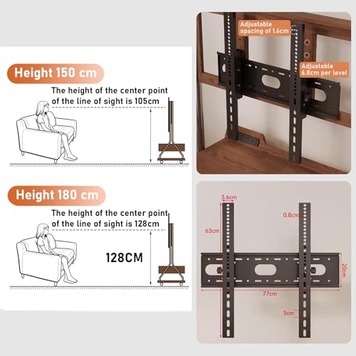Soporte móvil para TV 40-85 pulgadas con estante y ruedas miniatura 5