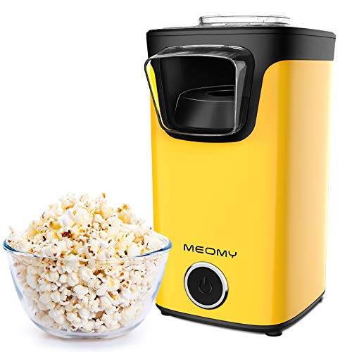 MEOMY Hot Air Popcorn Maker, Electric Popcorn Machine with Measuring Cups, 98% Poping Rate, BPA-Free, 2 Minutes Fast Popcorn Popper Perfect for Birthday Parties, Movie Nights, Yellow