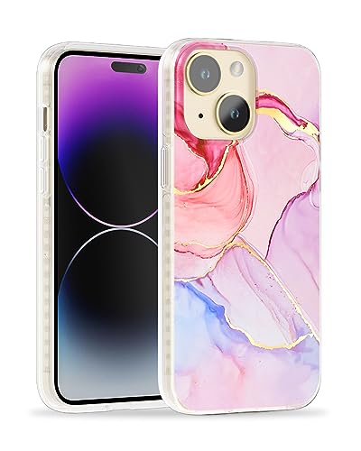 Coque iPhone 15 MagSafe élégante marbre et cristal cadeau femme