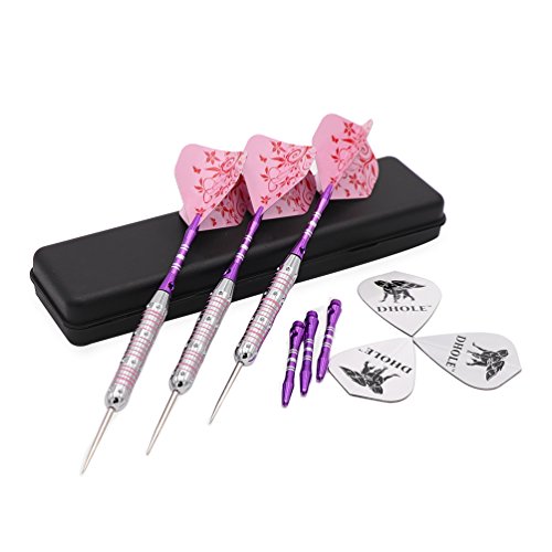 Black Scorpion CUESOUL Pink Ladies 21/23 Grams Steel Tip Darts with 2 Different Sets Aluminum Shafts (C.FB.DHOL-F1207, 21g)