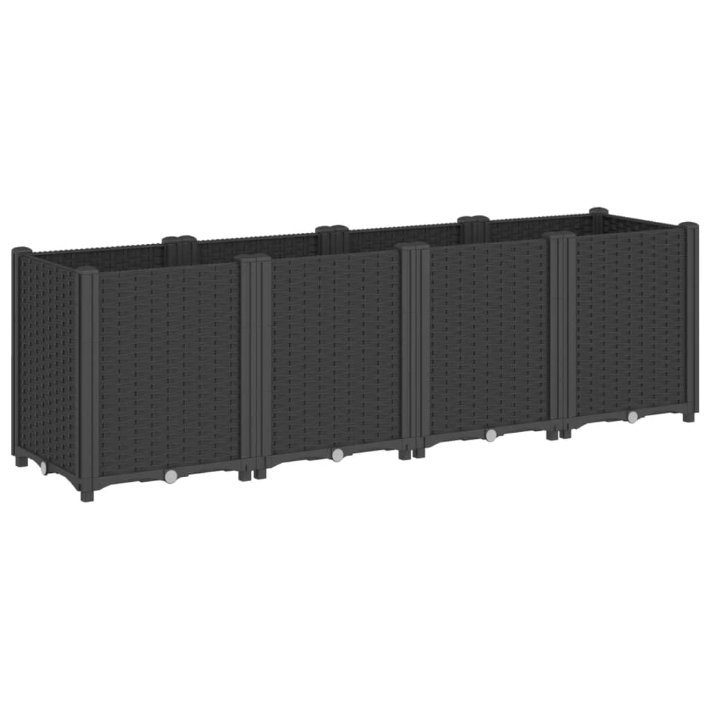 VIDAXL Raised Garden Bed Planter - Black - Polypropylene - 160x40x53 cm