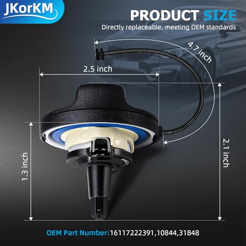 Image of Gas Cap, Fuel Tank Cap Compatible with 2002-2018 Mini Cooper, BMW E39 E46 E60 E90 E92-128i 320i 325i 328i 328xi 330i 330xi X1 X3 X5 Z4 M3, More # OE 16117222391, 10844