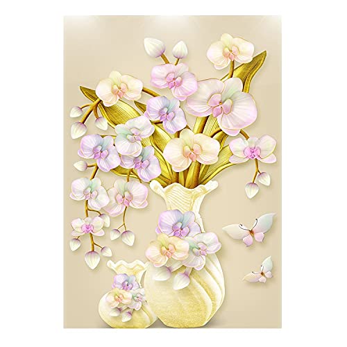 Broderie Diamant 5D Orchidée Royale 40x80cm - Kit Mosaïque Strass de Qualité Supérieure