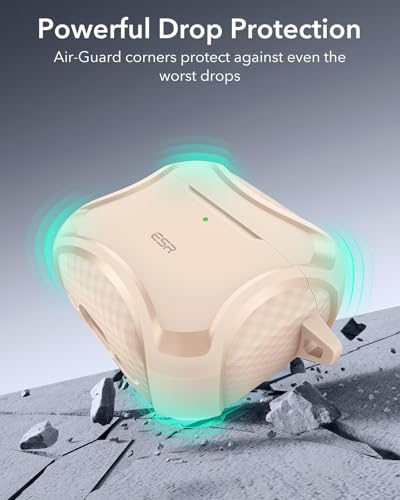 Image of ESR for AirPods 4 Case, Compatible with AirPods 4th Generation Case (2024), Compatible with MagSafe, Powerful Drop Protection, Magnetic Lid, Cyber Series, Desert Titanium