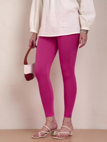 Image of TWIN BIRDS Super Stretchable Cotton Elasthane Fabric Ankle Length Leggings for Women