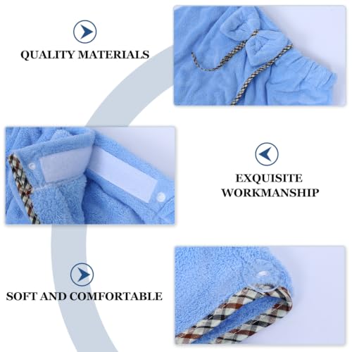 Conjunto de toalla de baño de alta absorción con gorro transpirable azul 7