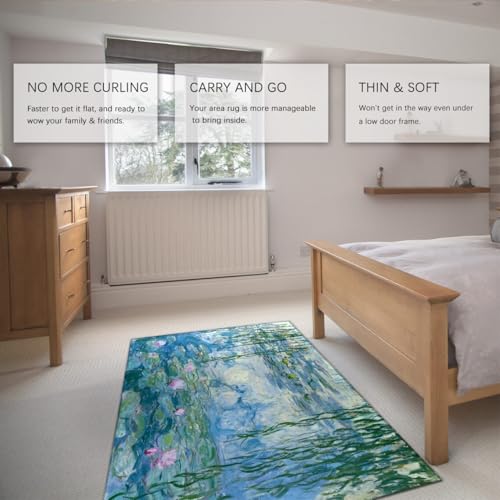 Tapis lavable antidérapant Monet résistant aux taches pour salon - 5