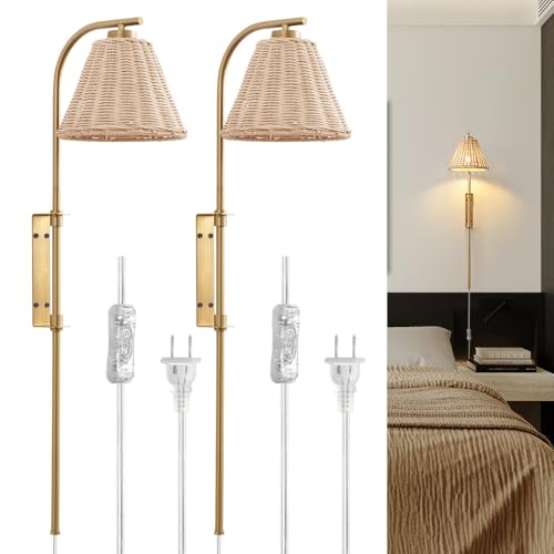 Nadosa N40618 Rattan Wall Sconces Set Of 2 cover