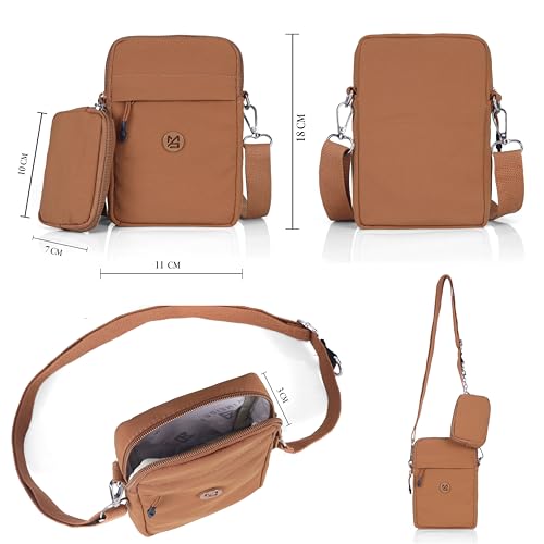 Image of BAG IN Small Crossbody Bag for Women with Detachable Pouch - Multi-Color Travel Shoulder Bag, Light weight Phone Purse with Adjustable Strap