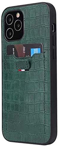 Coque antichoc iPhone 13 vert crocodile avec fente carte et protection écran intégrée