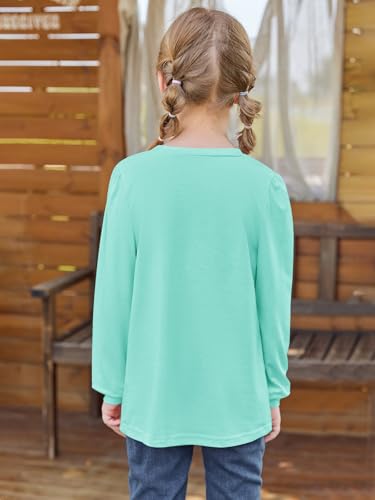 Image of Haloumoning Girls Cute Short Sleeve Tunic Tops Casual Loose Ruffle T Shirts Kids Summer Soft Blouses Size 4-15 Years