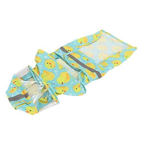 Qukaim Chubasquero con capucha para perro, impermeable, reflectante, con capucha, para perros pequeños y medianos, diseño de 4 patas, talla L