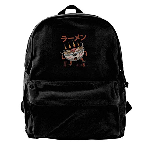 Schoolbag Yokai Ramen Mochila para Adultos De Lona Escolar Viaje Portátil Impresión