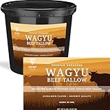 Beef Tallow for Cooking Grass Fed Grass Finished Wagyu 2 LB / 32 Oz Premium Rendered Suet