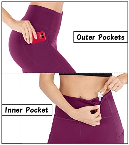 Image of Heathyoga Yoga Pants with Pockets Extra Soft Leggings with Pockets for Women Non See-Through High Waist Workout Leggings