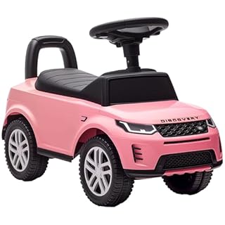 AIYAPLAY Land Rover Licensed Ride on Car, Foot to Floor Sliding Walker with Horn, Engine Sounds, Under-Seat Storage, Toddler Baby Push Along Car for 18-36 Months, Pink