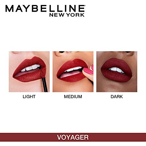 Image of Maybelline New York Super Stay Matte Ink Liquid Lipstick, Voyager + Hypercurl Mini Mascara | Liquid Lipstick | Volumizing Mascara.