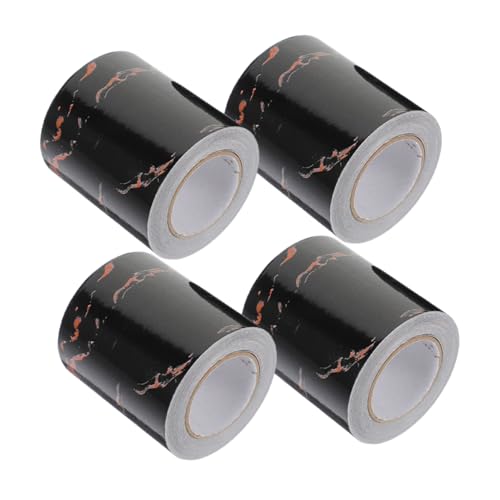 4個 テレビの背景の壁のステッカー ウエストライン装飾ステッカー マット スティックタイル ストリップ マ グ ドア 成形ステッカー 壁用巾木 コーナー幅木 塩ビ Black