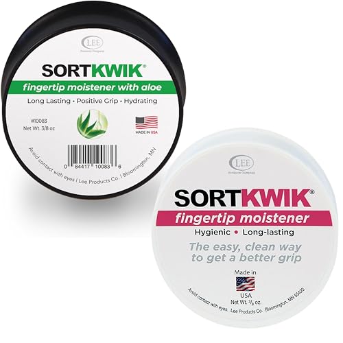 LEE Sortkwik Fingertip Moistener Bundle – Pink & Clear with Aloe, 3/8 oz, Pack of 6 (3 Each), Enhanced Grip for Paper Sorting and Counting