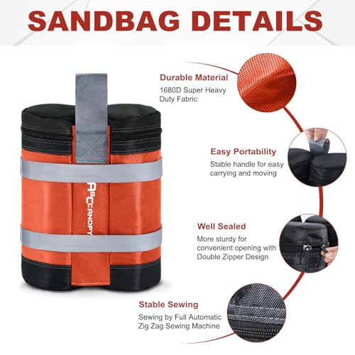 Contrapesos Abccanopy set de 4 bolsas de 25 kg para evitar volquetes de carpas 4