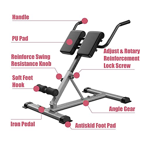 Romeinse stoel Hyperextension Bank voor thuis Gym, verstelbare beenpersmachine, opvouwbare oefenapparatuur rugverlengbank voor buiktraining - Image 3