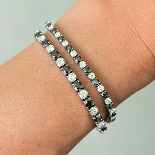 Pulsera tenis Moissanite 3/4 mm acero inoxidable miniatura 6