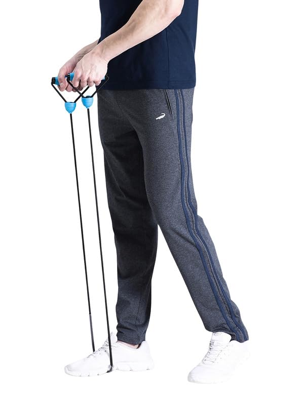 Image of CROCODILE Men Solid Slim Fit Track Pant | Single Jersey Fabric | Drawstring Waist | 3 Pockets