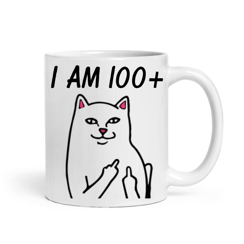 Misaavi� Turning in 101 Age, CHOOSE YOUR BIRTH YEAR FROM 18 to 102 Years Old Birthday Mug, Gift for Women/Men, Numeric Numbers Mug, Funny Crazy Cat Sassy Furck Mug, Mom/Dad/Uncle/Aunt/Grandma/Grandpa 11oz Ceramic Mug. (101st Birthday)