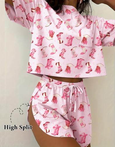 Image of Ekouaer Womens Pajama Sets Sexy Lounge Sets Side Split Short Pj Sets Cute Pjs 2 Piece Comfy Sleepwear Loungewear