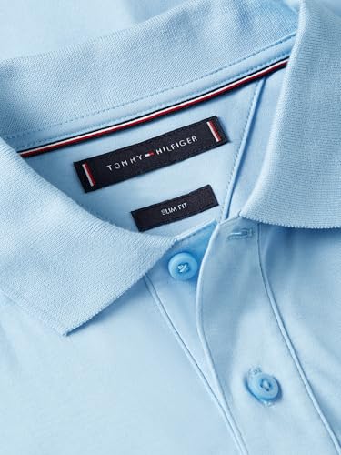 Image of Tommy Hilfiger Men's Short Sleeve Casual Polo Shirts in Slim Fit with Liquid Cotton and Cuff Designs