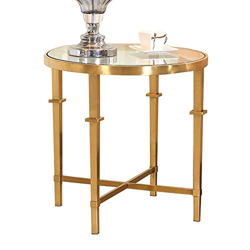Home&Selected Furniture/Side Table, Living Room Tempered Glass + Gold