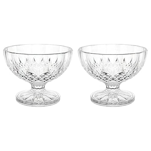 Smilbaley 2Pcs Cuenco de Helado, Cuenco de Postre, Vaso de Postre, Vaso de Helado, Postre de Vidrio, Cuencos de Postre de Cristal, Helado de Cristal, Tazones de Helado Transparentes