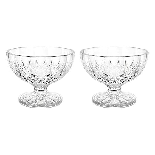 2Pcs Cuenco de Helado, Cuenco de Postre, Vaso de Postre, Vaso de Helado, Postre de Vidrio, Cuencos de Postre de Cristal, Helado de Cristal, Tazones de Helado Transparentes