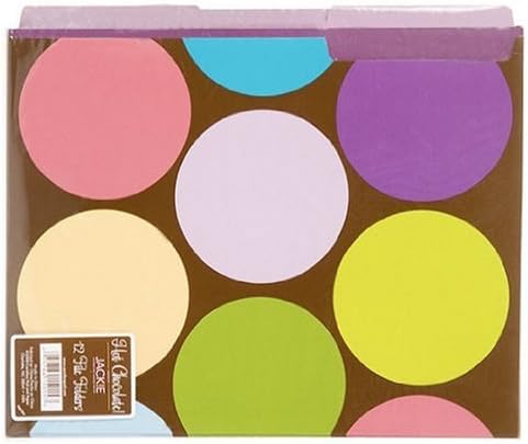 Hot Chocolate File Folders, Circle Design, 0.25 x 11.37x 9.5 Inches, Assorted Colors, 12-Count (15015)