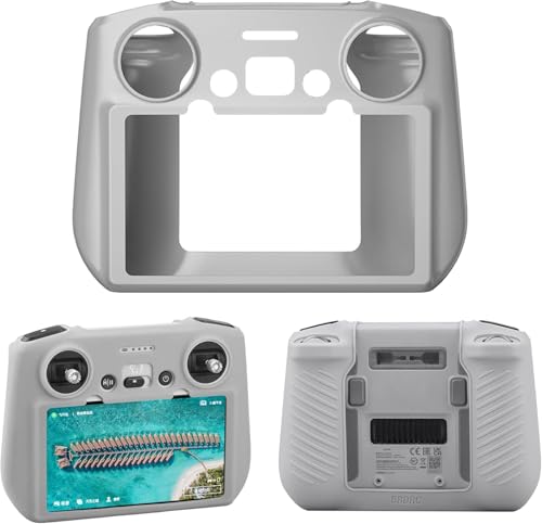 Image of Oboe Silicone Remote Cover 'Compatible with' DJI Mini 4 Pro Remote Controller /Air 3 / Air 3S Remote for RC 2 Remote Controller (Grey) [Remote NOT Included]